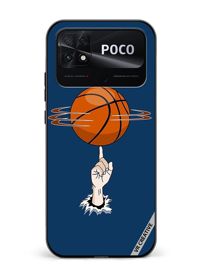 VR CREATIVE Protective Case Cover For Xiaomi Poco C40 Basket Ball In Hand Design Multicolour - Image 1