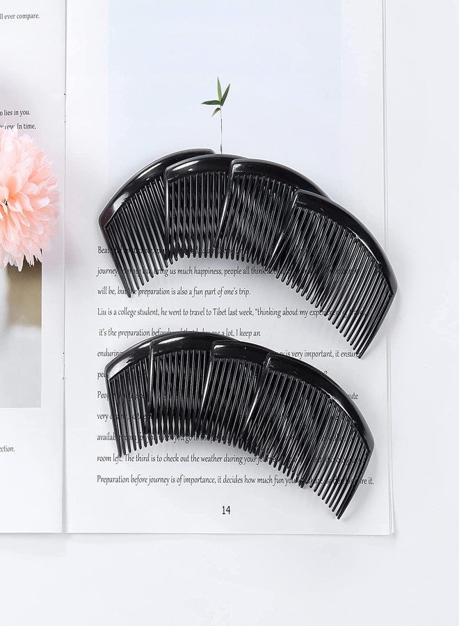 Cinaci 30 Pack Clear White Black Brown Plastic Hair Side Combs Slide Bun Holder with 23 Teeth DIY Headpieces Clips Grips Barrettes Accessories for Women Brides Veil (Black) - Image 3