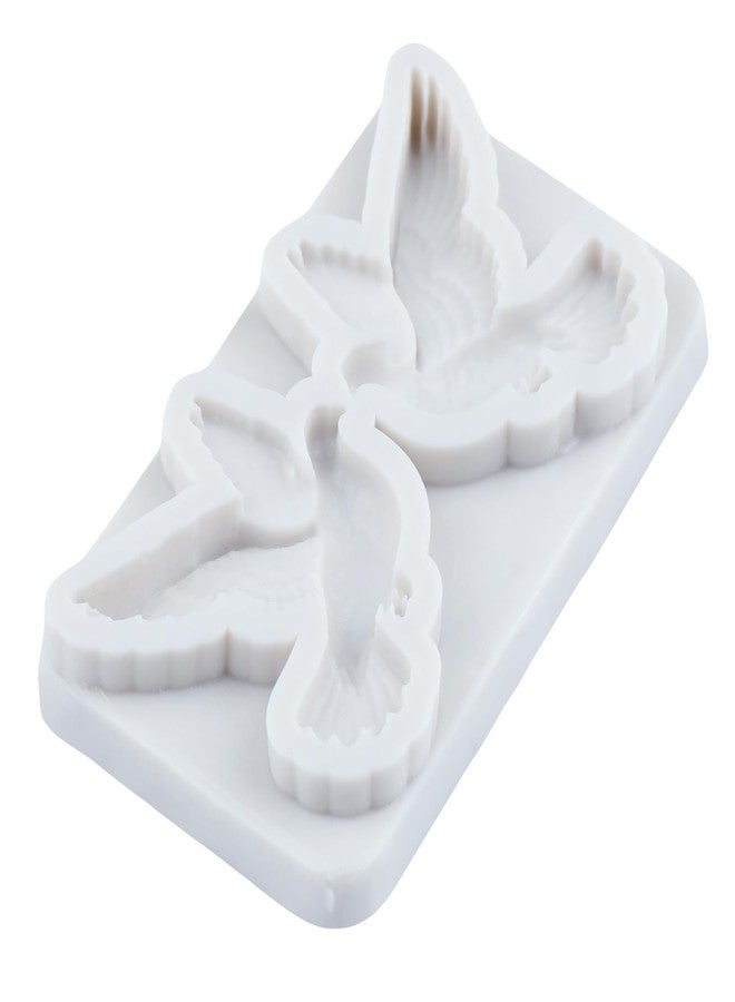 FCKEMLDS Dove Silicone Mold Pigeon Fondant Molds Communion Peace Dove Chocolate Molds For Baptism Cake Decoration Cupcake Topper Candy Polymer Clay Gum Paste Set of 4 - Image 4