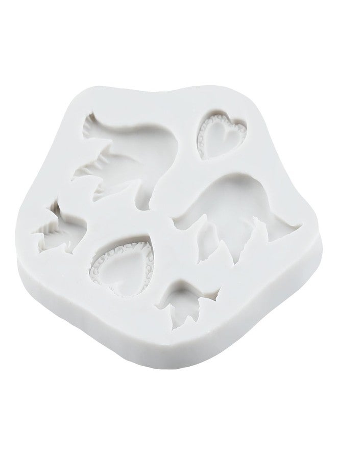 FCKEMLDS Dove Silicone Mold Pigeon Fondant Molds Communion Peace Dove Chocolate Molds For Baptism Cake Decoration Cupcake Topper Candy Polymer Clay Gum Paste Set of 4 - Image 5