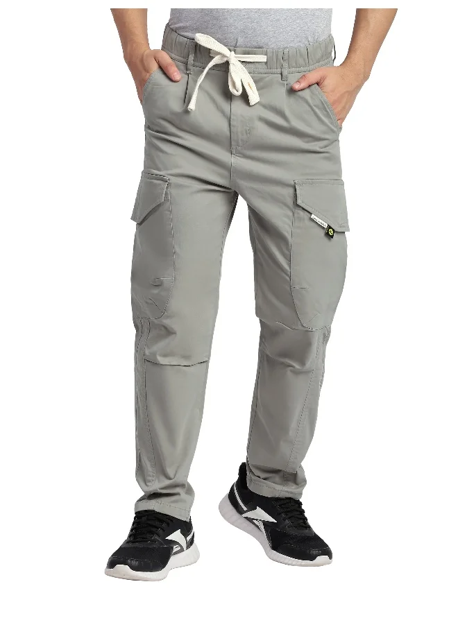 Beyoung Light Grey Cut and Sew Cargo Pants