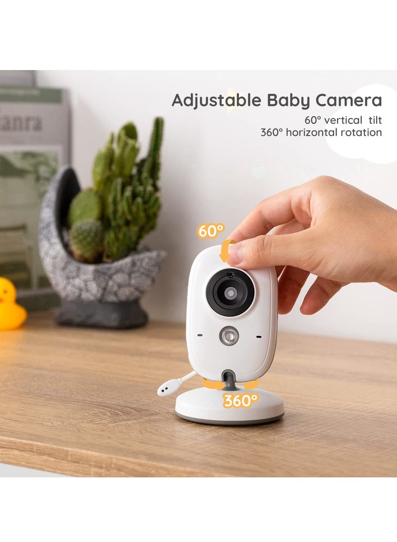Excefore Baby Monitor Wireless Video Baby Monitor with Camera 3.2'' HD Screen  Night Vision Two-Way Talk Feeding Reminder - Image 5