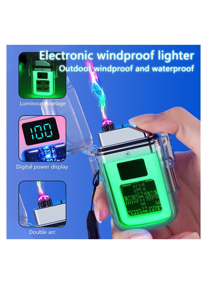 Generic Waterproof Electric Lighter With Type C Charging, Transparent Shell With Digital Display, Glowing Transparent Design, And Pulse Lighter Technology White  - Image 5