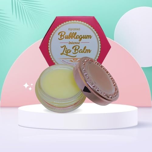 Nyassa Bubble Gum Lip Balm - 6g, Intense Hydrating & Moisturizing Lip mask for Dry, Cracked and Chapped lips, Non-tinted with Shea Butter and Organic Almond Oil - Image 2