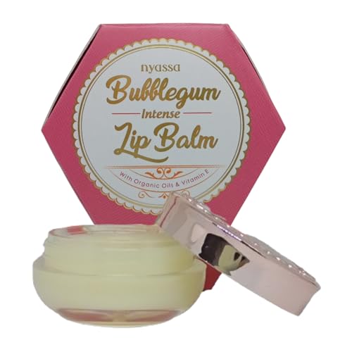 Nyassa Bubble Gum Lip Balm - 6g, Intense Hydrating & Moisturizing Lip mask for Dry, Cracked and Chapped lips, Non-tinted with Shea Butter and Organic Almond Oil - Image 1