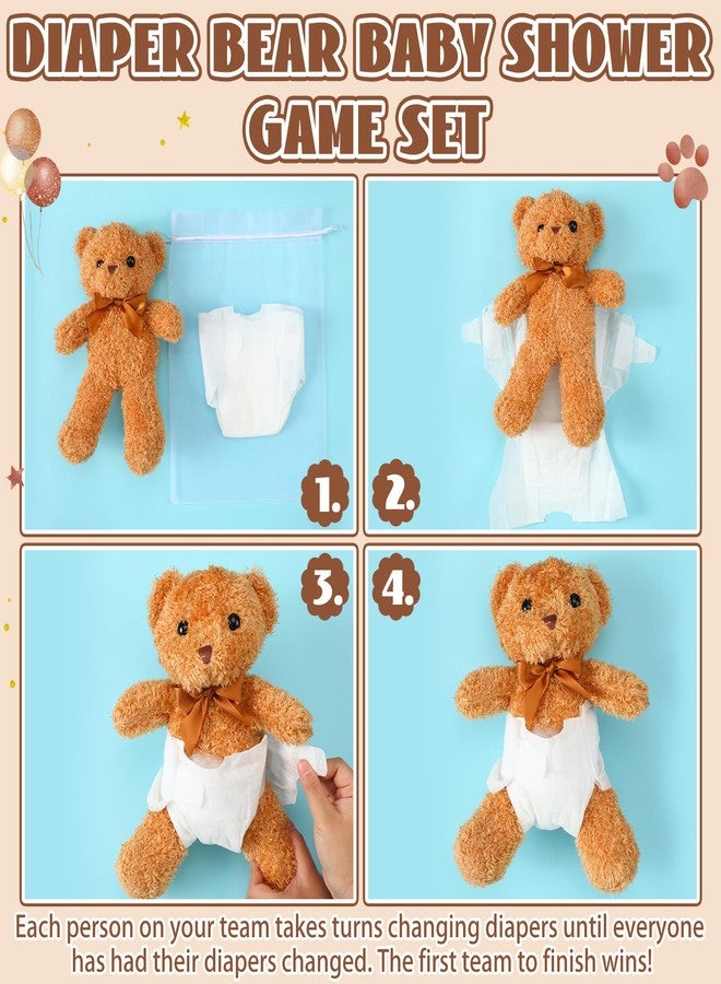 Seenelling 8 Sets Bear Blindfolded Diaper Changing Baby Shower Games Boys Girls Baby Dolls Diapers for Bridal Shower Gender Reveal Games Prizes Gifts for Adults - Image 3