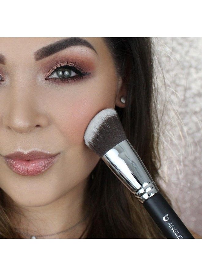 Beauty Junkees Angled Blush Brush For Makeup Large Dense Kabuki Blush Brush To Apply Liquid Cream Mineral Powder Blush Bronzer Contour Brush By Beauty Junkees  - Image 3