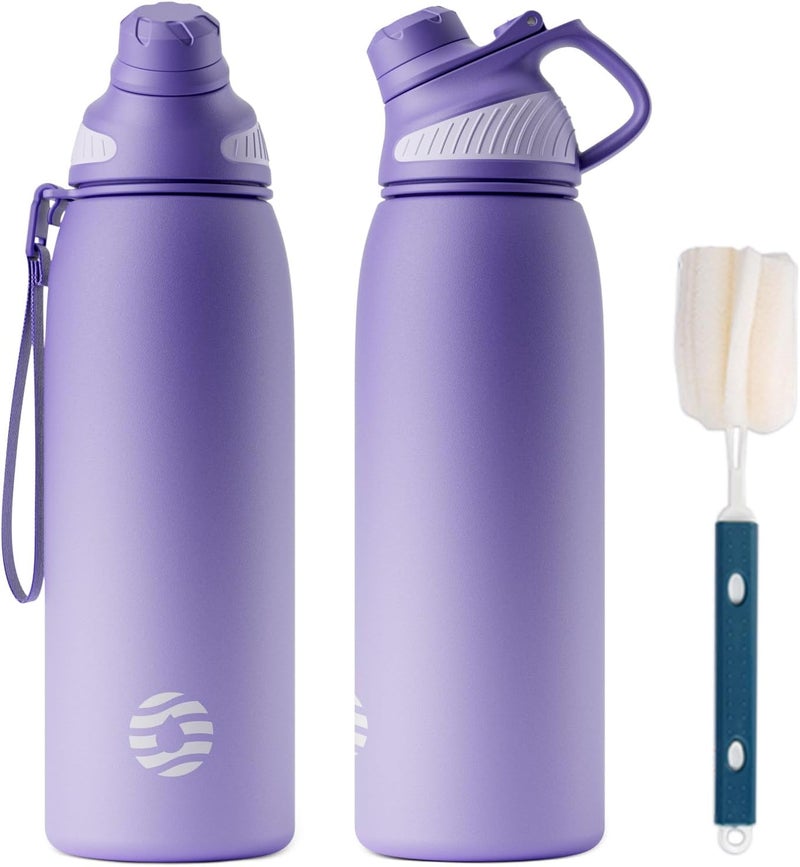 FjBottle Stainless Steel Water Bottle 600ml/800ml/1L/1.5L with Magnetic Lid, BPA Free Insulated Water Bottle, Sports Metal Water Bottle Hot&Cold Drinks Vacuum Flask Leak-Proof for Gym, Work, Travel - Image 1