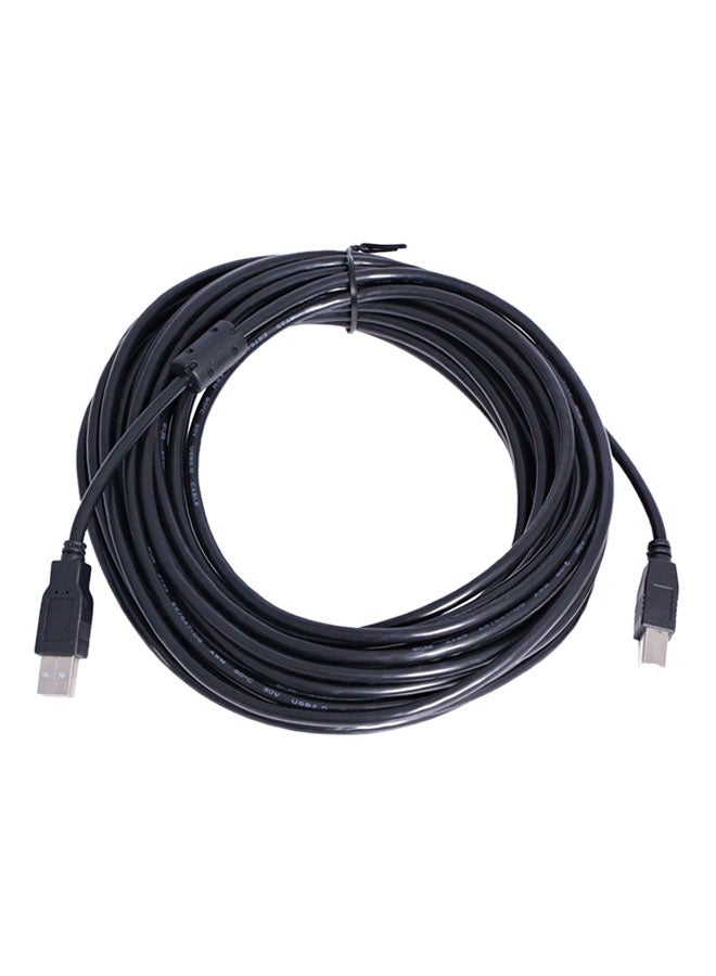 كابل USB للطابعة بطول 10 أمتار أسود