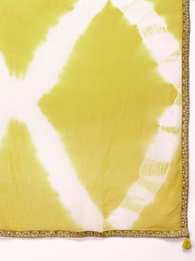 آي شين طقم كورتا نسائي من الرايون باللون الخردلي مع بنطال ودوباتا - Image 4