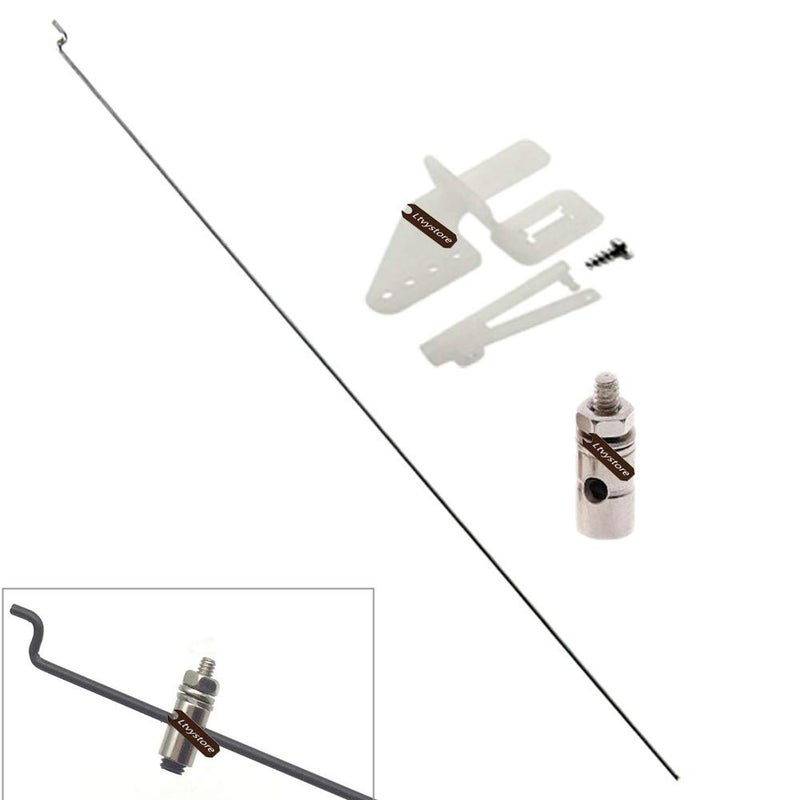 Ltvystore 10Pcs Adjustable Pushrod Connector Linkage Stopper 1.3mm & 10Pcs Nylon Control Horns 21x10 mm & 10Pcs 1.2 x 210mm Z Push Rods Parts Compatible for RC Airplane Plane Boat Replacement - Image 2