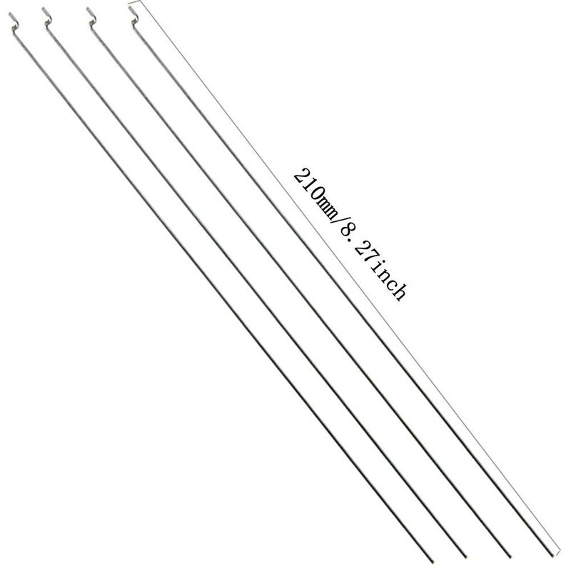 Ltvystore 10Pcs Adjustable Pushrod Connector Linkage Stopper 1.3mm & 10Pcs Nylon Control Horns 21x10 mm & 10Pcs 1.2 x 210mm Z Push Rods Parts Compatible for RC Airplane Plane Boat Replacement - Image 3