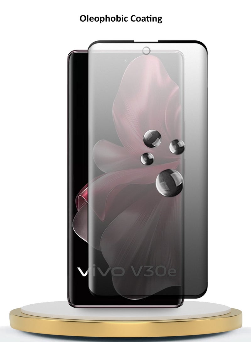 Wtech Premium E2E Privacy Full Glue Full Cover Tempered Glass Screen Protector For Vivo V30e 5G 2024 Clear/Black - Image 5
