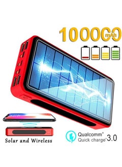 100000Mah Power Bank Portable Solar Wireless Charger External Battery with Led Light Waterproof High Capacity Outdoor Power Bank