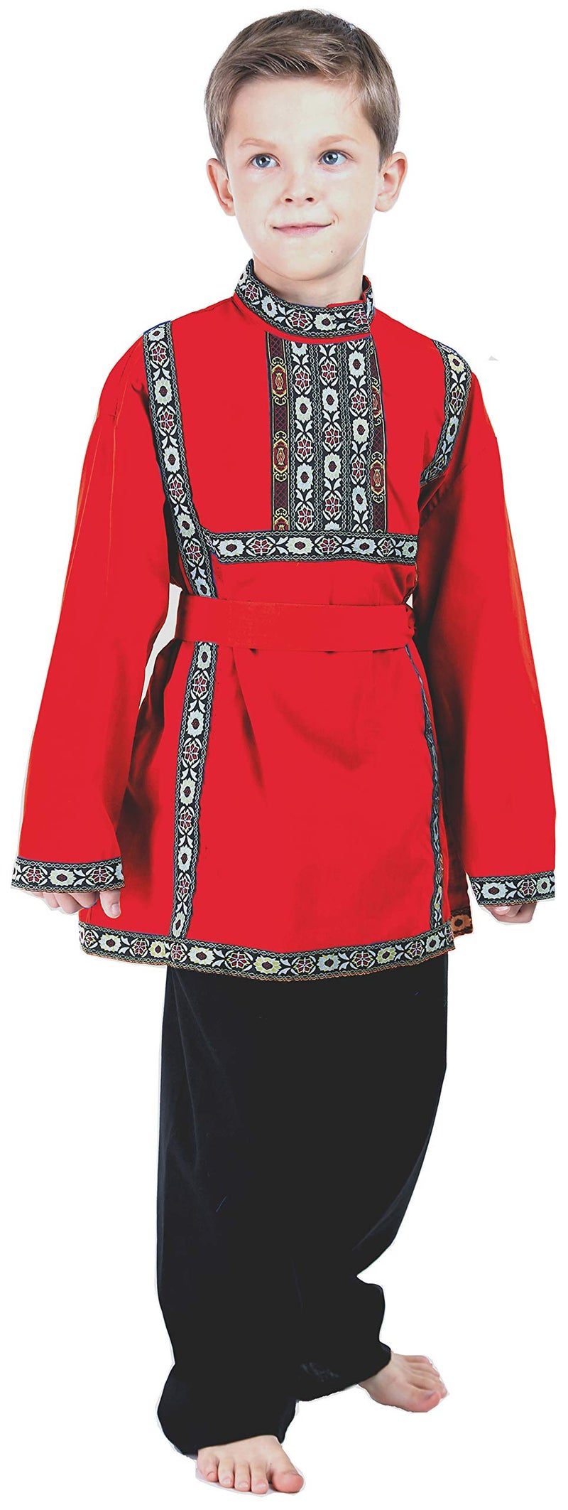 VALADA Russian Heritage Boys Costume dress Traditional Outfit wear, Red 9-12