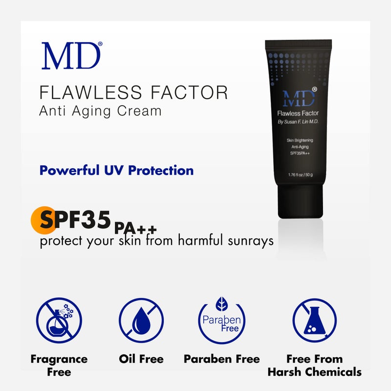 MD Flawless Factor BB Cream â€“ Skin Brightening Anti-Aging Moisturizer with SPF 35 PA++ | 1.76 fl oz (50g) | Buildable Coverage - Image 5