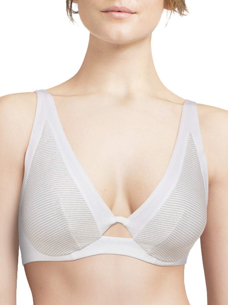 Chantelle Vibrant Triangle Bikini Top 36C White Lurex