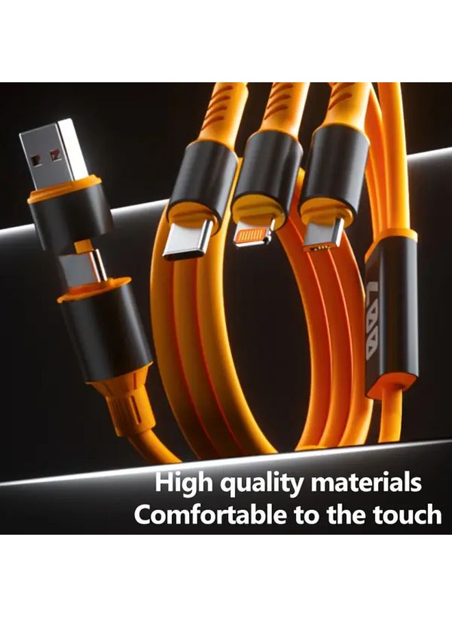 الكابل الأصفر ثلاثي الوظائف من نوع USB-C للشحن السريع بقدرة 10-20 واط للاستخدام مع أجهزة متعددة - Image 4