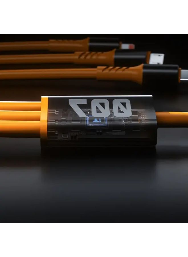 الكابل الأصفر ثلاثي الوظائف من نوع USB-C للشحن السريع بقدرة 10-20 واط للاستخدام مع أجهزة متعددة - Image 5