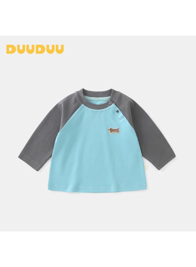Duuduu Kids Boys Long Sleeve T-shirt Baby Autumn New Cartoon Top Outwear Blue 120 - Image 1