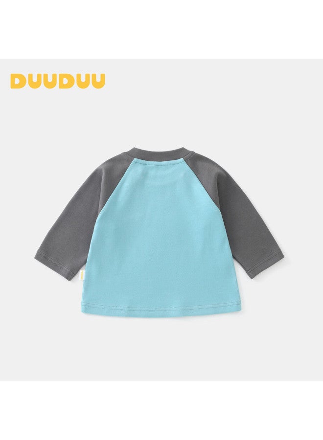 Duuduu Kids Boys Long Sleeve T-shirt Baby Autumn New Cartoon Top Outwear Blue 120 - Image 2