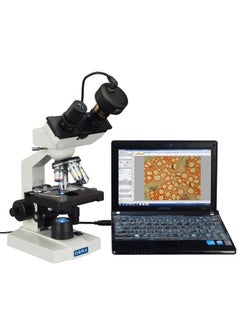 OMAX 40X-2500X Lab Binocular Biological Compound LED Microscope with 3D Mechanical Stage and Coaxial Coarse/Fine Focusing Knob  - Image 2