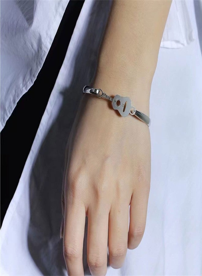 KunBead Musical Note Silver Guitar Stainless Steel Bangle Cuff Bracelets Birthday Jewelry Gifts for Mom Daughter Sister Auntie Grandma Granddaughter Bestfriends Wife - Image 4