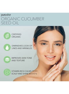 Pura d'or 4 Oz Organic Cucumber Seed Oil100% Pure Usda Certified Premium Grade All Natural Moisturizer Cold Pressed Unrefined Hexanefree Base Carrier Oil For Diy Skin Care For Men & Women  - Image 3