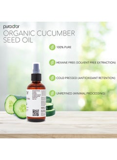 Pura d'or 4 Oz Organic Cucumber Seed Oil100% Pure Usda Certified Premium Grade All Natural Moisturizer Cold Pressed Unrefined Hexanefree Base Carrier Oil For Diy Skin Care For Men & Women  - Image 4