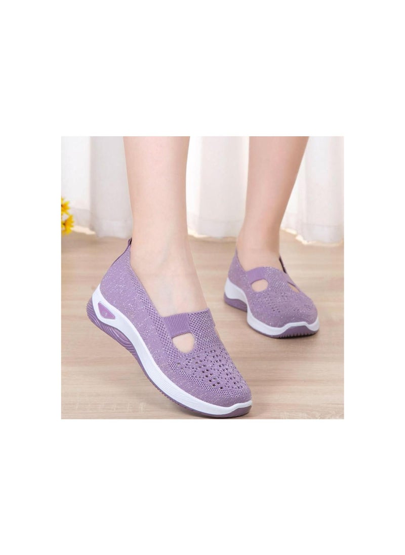 Generic - Selleren Orthopedic Shoes, Zapatos Ortopédicos para Mujer, Lunashinex Knitted Sneakers for Women, Breathable Soft Sole Shoes Slip On - Image 1