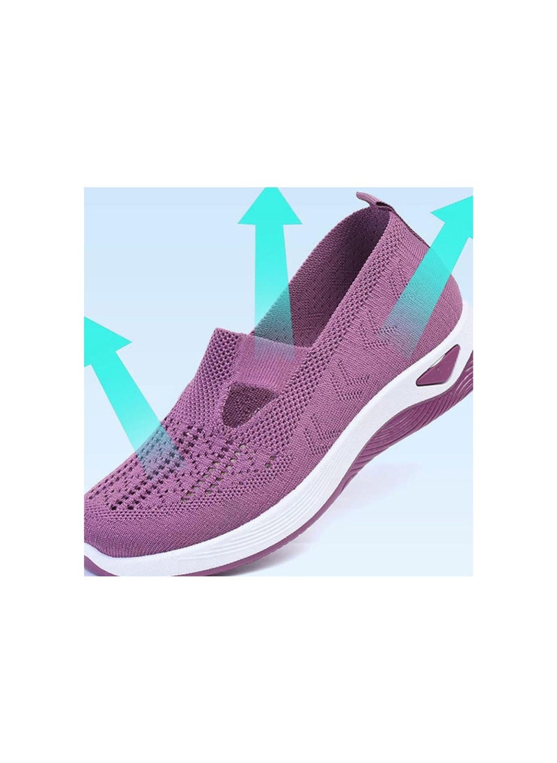 Generic - Selleren Orthopedic Shoes, Zapatos Ortopédicos para Mujer, Lunashinex Knitted Sneakers for Women, Breathable Soft Sole Shoes Slip On - Image 1