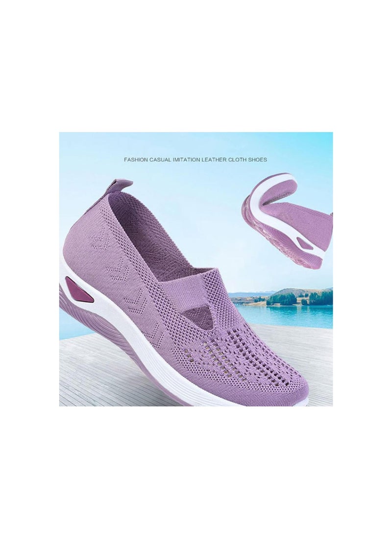 Generic - Selleren Orthopedic Shoes, Zapatos Ortopédicos para Mujer, Lunashinex Knitted Sneakers for Women, Breathable Soft Sole Shoes Slip On - Image 1