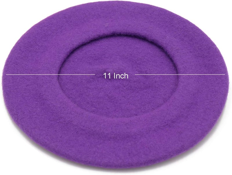 Wheebo Wool Beret Hat,Solid Color French Style Winter Warm Cap for Women Girls Lady - Image 5