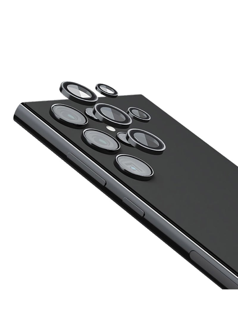 LEVELO Samsung S24 Ultra Quint Camera Lens / Lens Protector / Camera protector / Titanium Alloy / Anti Reflection Coating / Smooth Application / Crystal-Clear Optics / Anti- Fingerprint / Scratch Resistant / 9H Hardness - Black  - Image 1