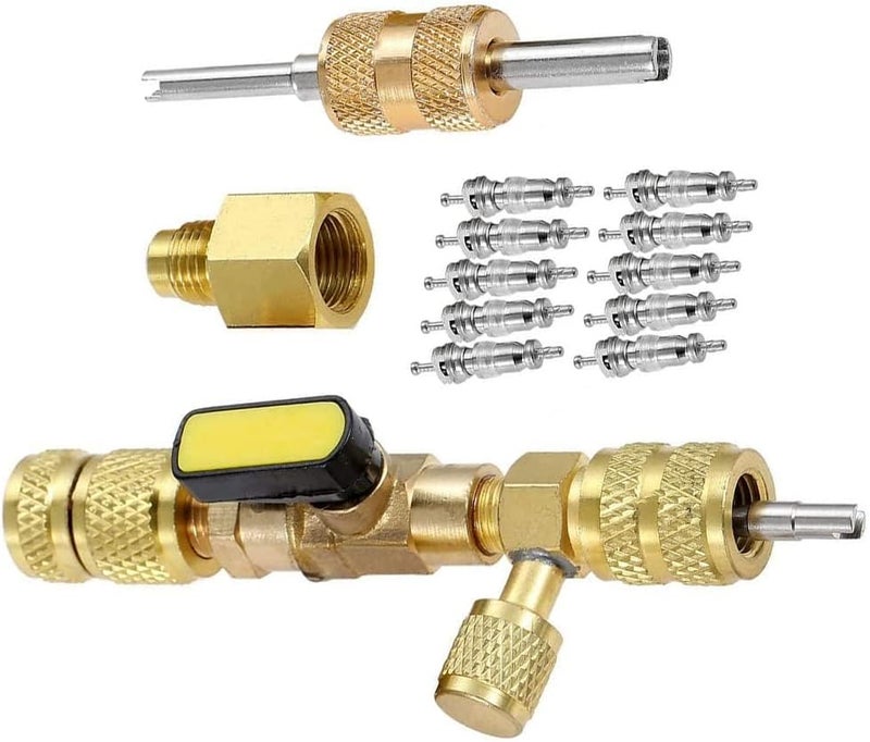 OSHIMA Valve Core Remover Repair Tools Valve Core Installer Tool Removal Tool 10-Pack Valve Cores Dapt to R22 R134 R410 R32 HVAC System Air Conditioner - Image 3