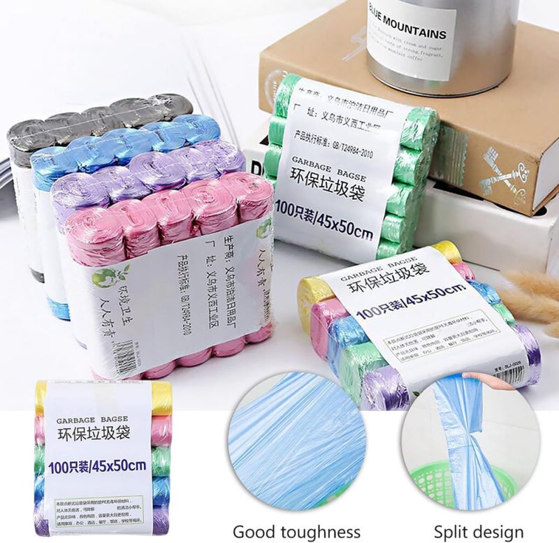 Multicolor Kitchen Trash Bags 200 Count 10 Rolls Household Garbage Bags Wastebasket Liners for Home and Office Use - Image 3