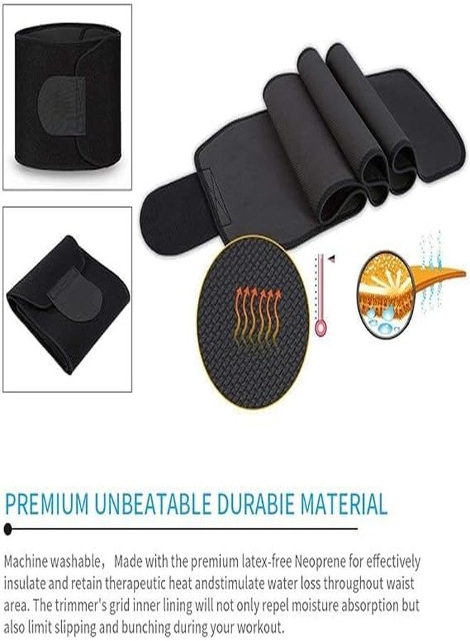 BELIONERA Waist Support Belt Neoprene Abs Belt Trainer, Stomach Wrap Tummy Belt/Belly Tummy Yoga Wrap Back Exercise Body Wrap Belt for Men and Women (Free Size) Black - Image 4