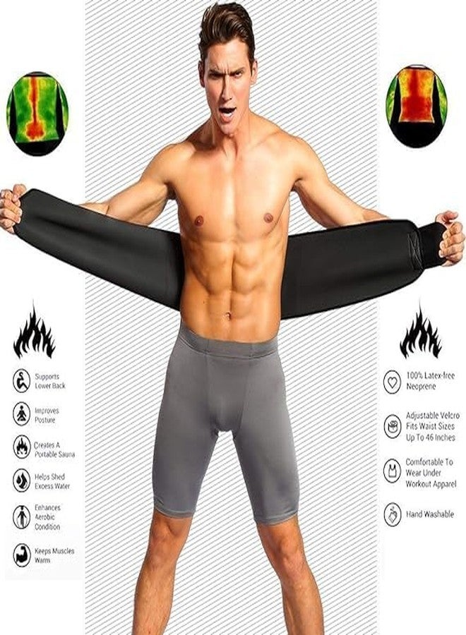 BELIONERA Waist Support Belt Neoprene Abs Belt Trainer, Stomach Wrap Tummy Belt/Belly Tummy Yoga Wrap Back Exercise Body Wrap Belt for Men and Women (Free Size) Black - Image 2