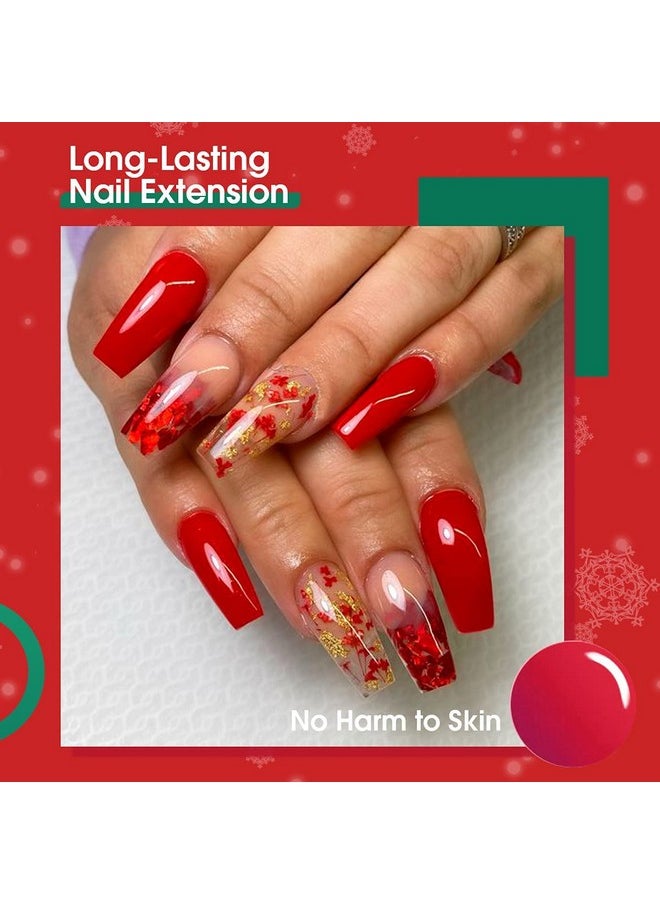 Rosalind 60Ml Red Poly Extension Gel, Red Poly Nail Gel Builder For Nail Art Decoration, Poly Red Gel Extension Nail Thickening Red Poly Nail Gel Easy To Diy Use At Home Need Uv Lamp  - Image 4