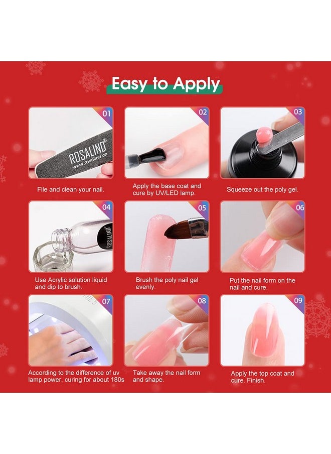 Rosalind 60Ml Red Poly Extension Gel, Red Poly Nail Gel Builder For Nail Art Decoration, Poly Red Gel Extension Nail Thickening Red Poly Nail Gel Easy To Diy Use At Home Need Uv Lamp  - Image 5