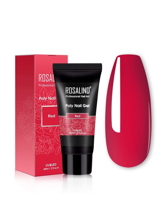 Rosalind 60Ml Red Poly Extension Gel, Red Poly Nail Gel Builder For Nail Art Decoration, Poly Red Gel Extension Nail Thickening Red Poly Nail Gel Easy To Diy Use At Home Need Uv Lamp  - Image 1