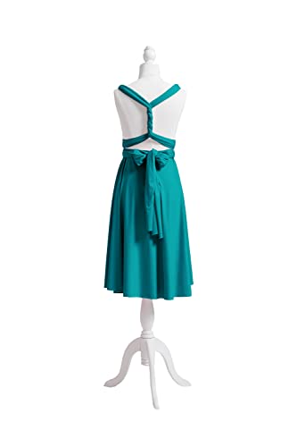 72styles Women's Infinity Bridesmaid Dresses Teal Short Convertible Transformer Multiway Twist Midi Dress Wedding Guest Gown - Image 3