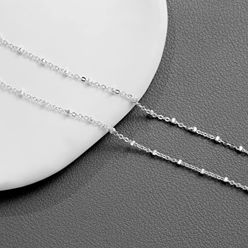 Kyerlyn Silver Layered Dot Anklets Dainty Bead chain Ankle Bracelet Satellite Chain Anklets Cute Beaded Boho Beach Foot Chain Anklet Summer Foot Jewelry for Women - Image 5