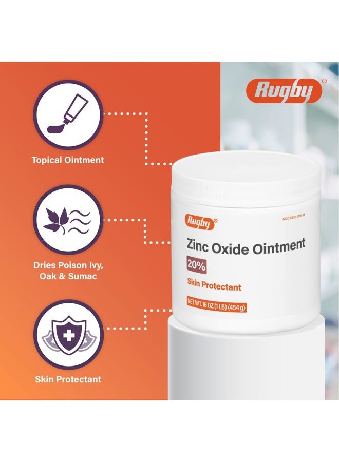 RUGBY LABORATORIES Rugby Zinc Oxide Ointment Skin Protectant - 20% - 16 Oz (1lb) (454 g) (2 Pack) - Image 4
