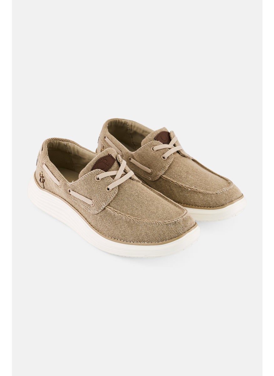 Ocean Pacific Men Canvas Lace Up Shoes, Dark Beige  - Image 1