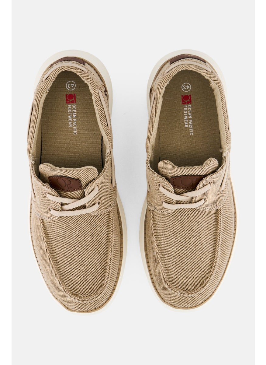 Ocean Pacific Men Canvas Lace Up Shoes, Dark Beige  - Image 3