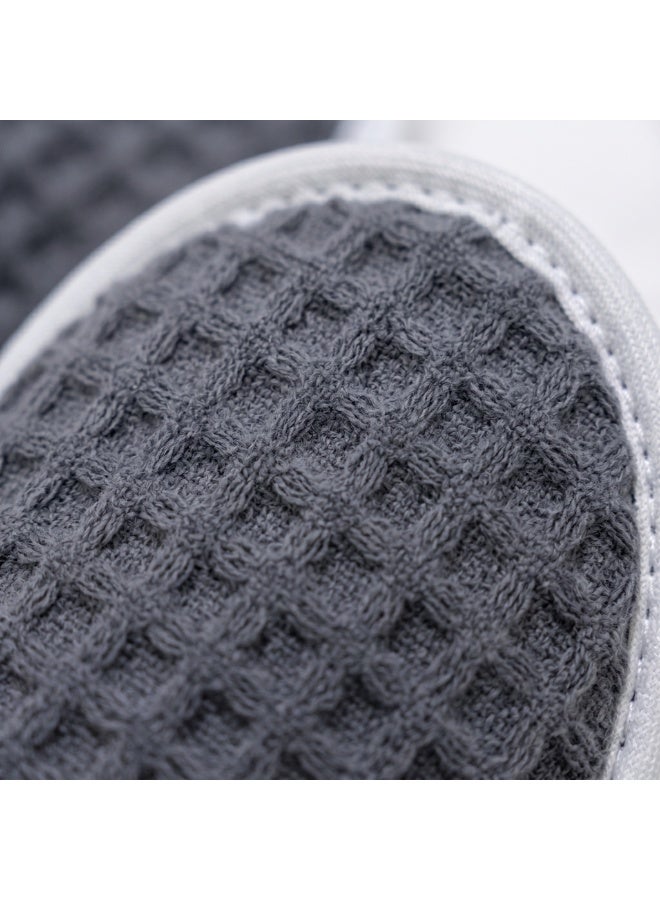 TM HOME Jacquard Hotel Slippers, Natural Cotton, Satin Finish, Soft Comfortable One Size, Premium Hotel Quality, Grey - Image 4