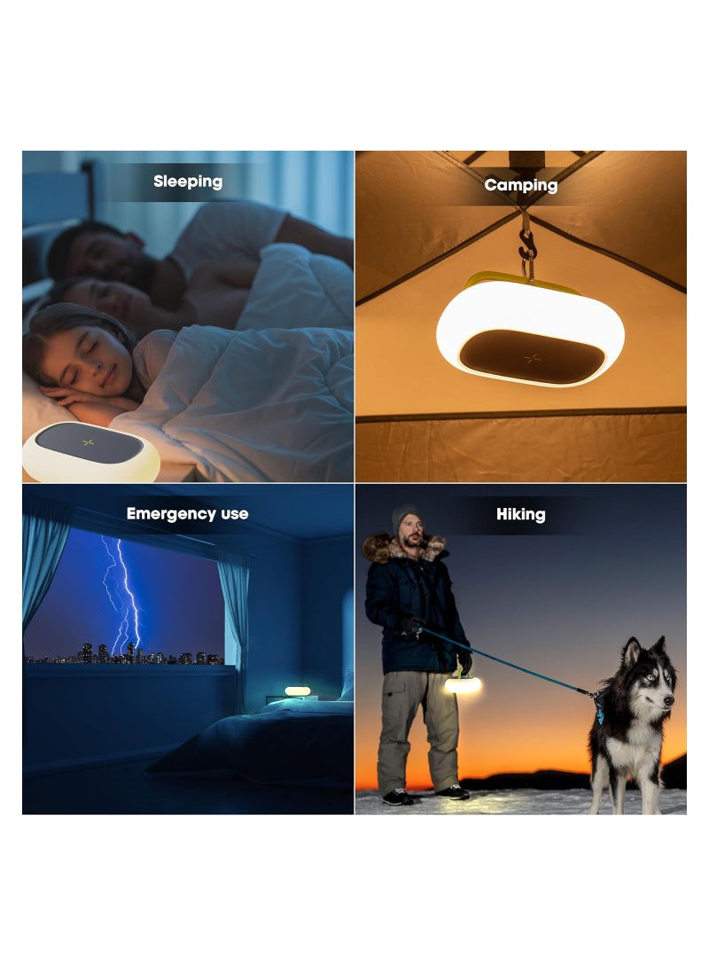 Excefore Camping Night Light with Wireless Charging Camping Lamp 5 Light Modes Light for Tent Mini Tent Light for Camping Hurricane Power Outages Hiking Home - Image 4