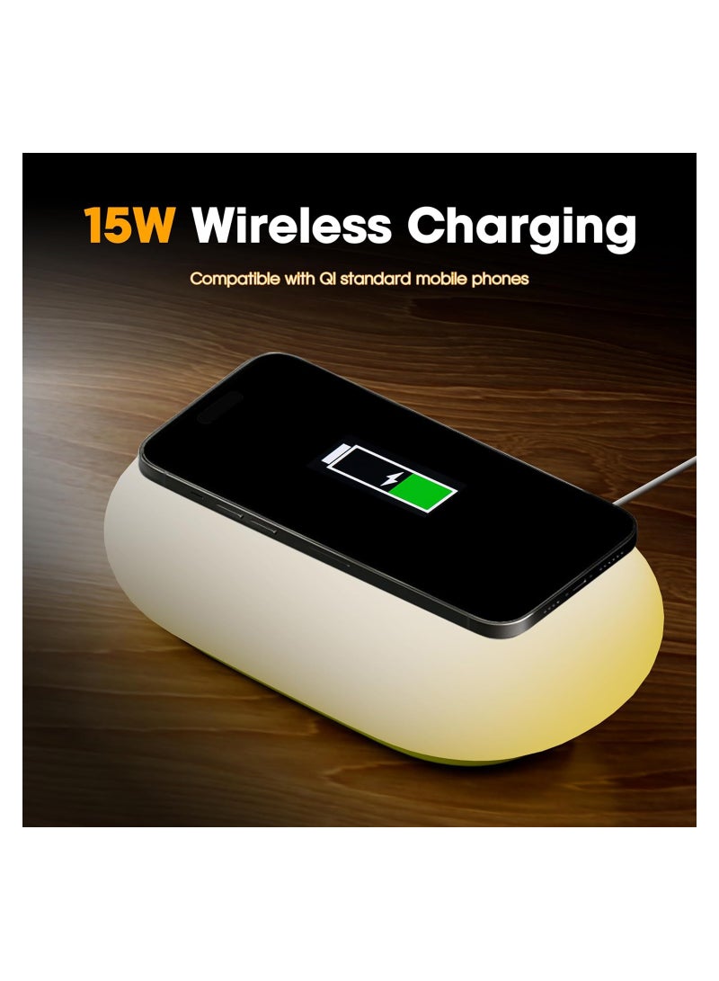 Excefore Camping Night Light with Wireless Charging Camping Lamp 5 Light Modes Light for Tent Mini Tent Light for Camping Hurricane Power Outages Hiking Home - Image 2