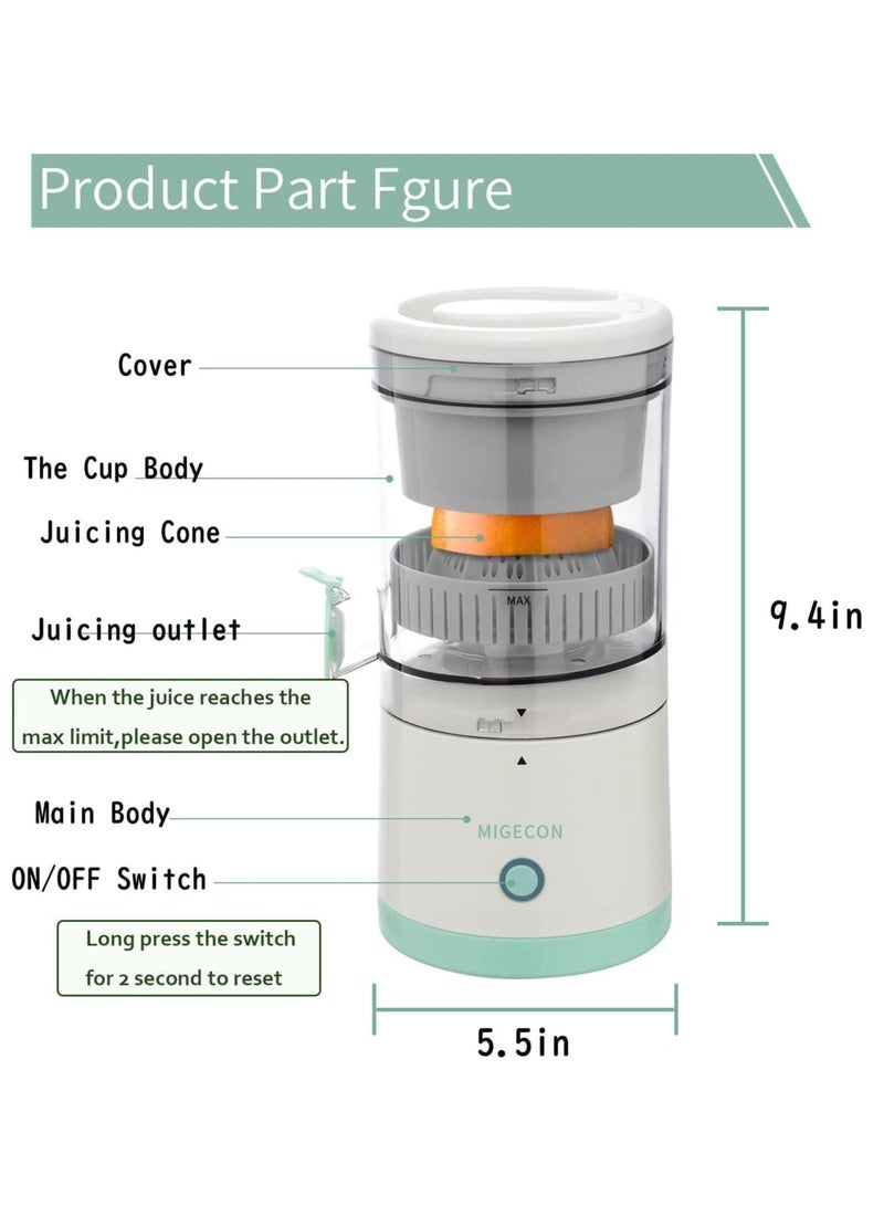 ELTRAZONE Electric Citrus Juicer, Hands-Free Portable USB Charging Powerful Electric Juicer Cordless Fruit Juicer, Multi functional 1-Button Easy Press Lemon Orange Squeezer Machine for Kitchen - Image 5